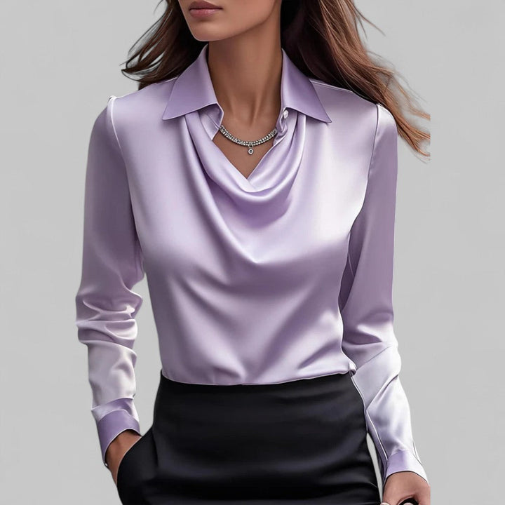 Rose | Long Sleeve Satin Blouse