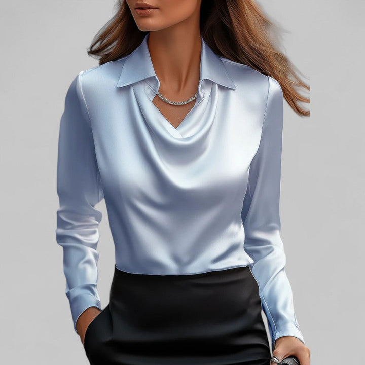 Rose | Long Sleeve Satin Blouse