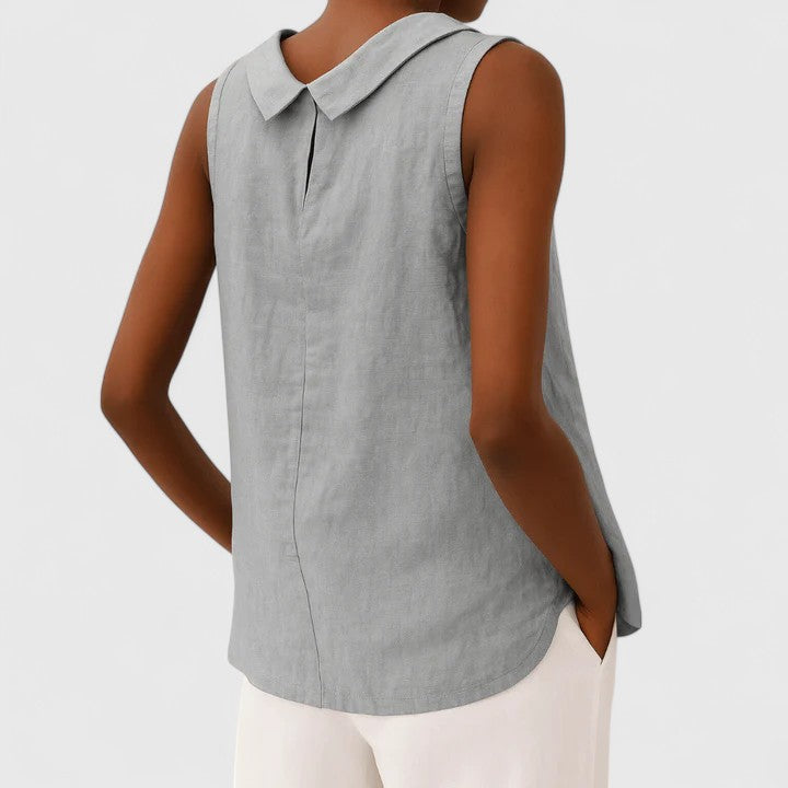 Bellune | Elegant Top with Roll Collar