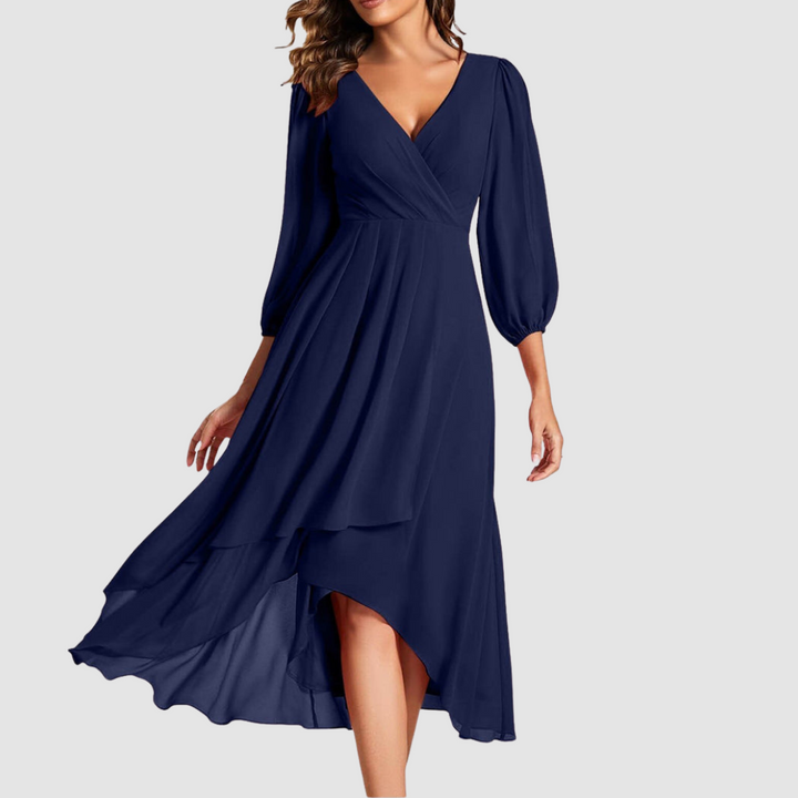 Mia | Elegant V-Neck Long Dress