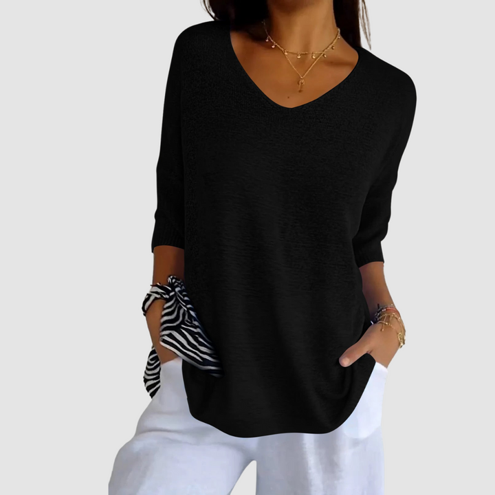 Camille | Knit V-Neck Top