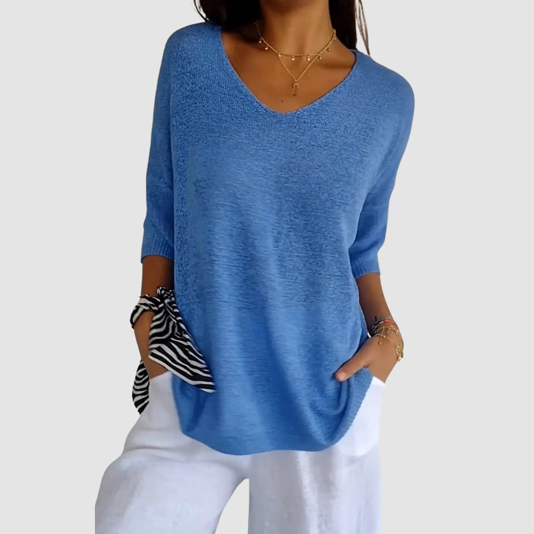 Camille | Knit V-Neck Top