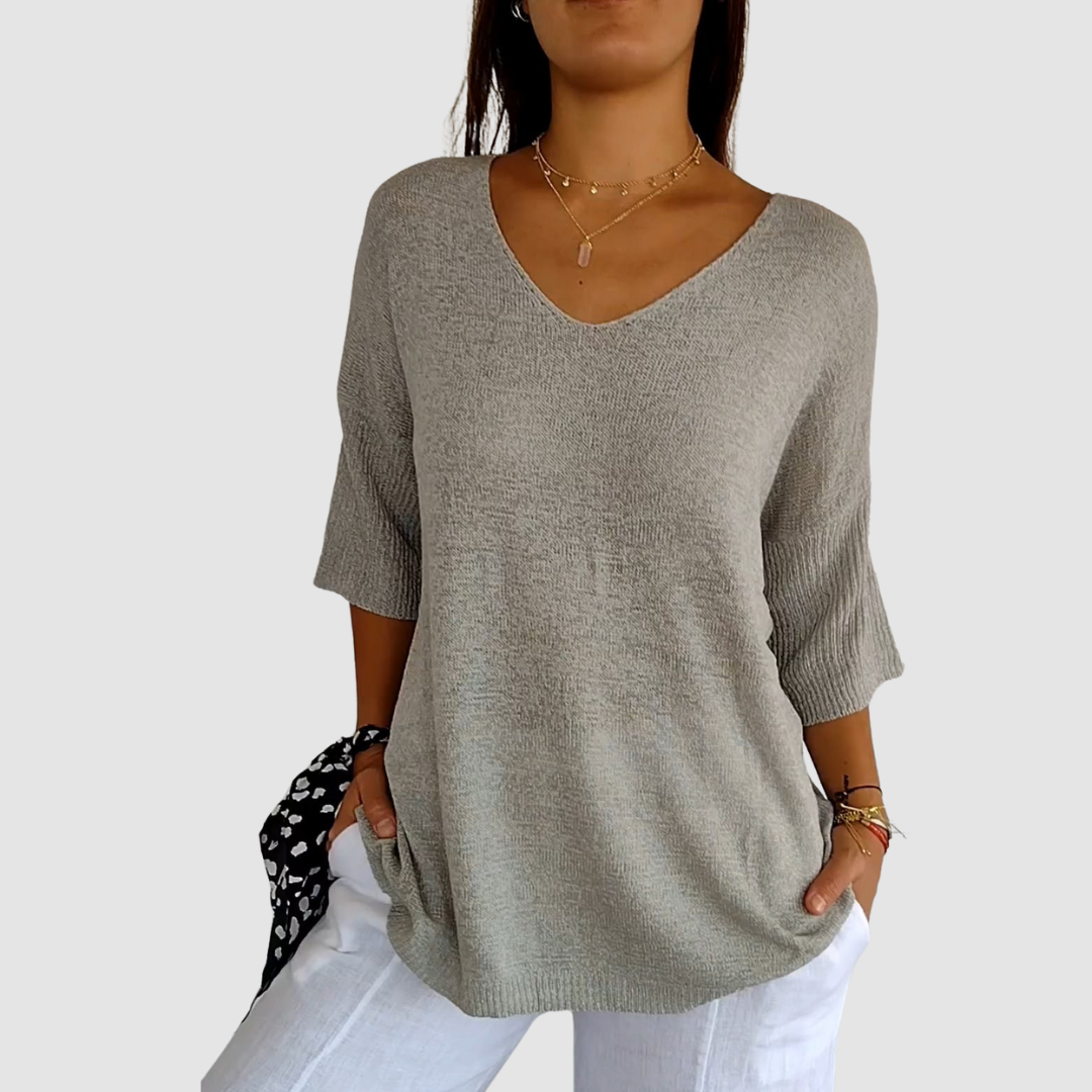 Camille | Knit V-Neck Top