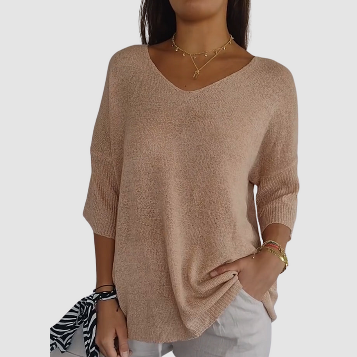 Camille | Knit V-Neck Top